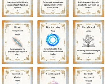 Incarnation Blueprint Oracle Deck – Soul Contracts, Life Purpose, Karmic Lessons (Digital Download)