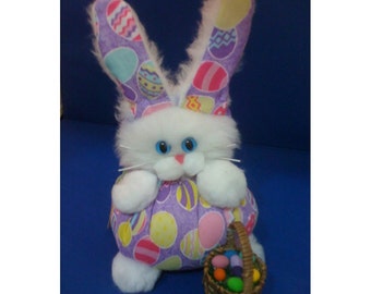 Cottontail - Easter Festive Feline Cat Purrsonality - Fiber Art Collectible 124