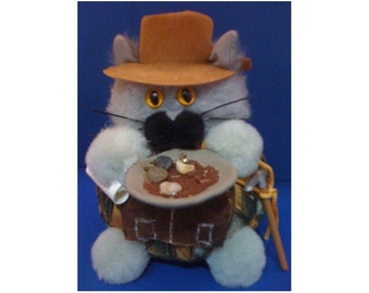 Feliner 49er - Prospector Feline Corral Cat Purrsonality - Fiber Art Collectible 104