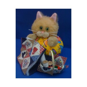 Pawla Patchwork - Quilting Hobby Cat Purrsonality - Fiber Art Collectible 105