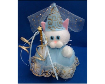 Furry Godmother -  Fairy Godmother Whimsicat Purrsonality - Fiber Art Collectible 40