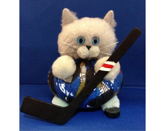 Stanley LeMew - Hockey Hobby / Sports Cat Purrsonality - Fiber Art Collectible 69