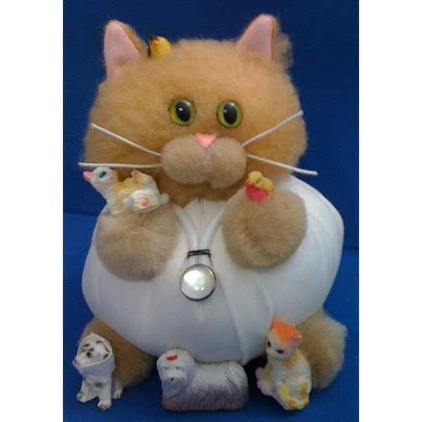 Dr. Francis J. O'Hara - Veterinarian Career Cat Purrsonality - Fiber Art Collectible 48