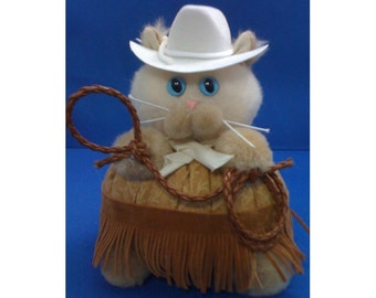 Kalamity Kitten - Cowgirl Feline Corral Cat Purrsonality - Fiber Art Collectible 72