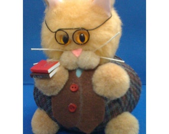 Purrfessor Theophilus Catzenburger - Professor Career Cat Purrsonality - Fiber Art Collectible 17