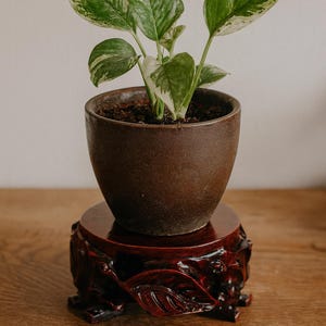 Solid Wood Display Stand, Pedestal for Plants, Vases, Bonsai, Teapots, Statues, Wooden Carved Centerpiece, Feng Shui Wooden Stand, Wood Base
