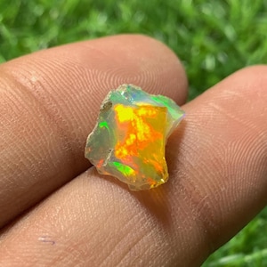 Piedra preciosa suelta de ópalo blanco de 5,15 ct, sin tallar, en bruto, de primera calidad, para la fabricación de auténtico ópalo etíope en bruto, ópalo vibrante Welo en bruto.