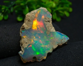 White Opal Loose Raw Gemstone - 12.20 CT Natural Ethiopian Opal Rough - White Rainbow Vibrant Fire Opal Raw - AAA Grade Opal Rough Making