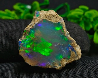Top Quality Ethiopian Opal Raw - 10 CT White Opal Loose Gemstone Rough - Welo Vibrant Fire Opal Raw Stone - Natural Opal Uncut Raw Stone