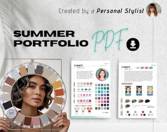 Summer Season Color Analysis Style Portfolio  Digital PDF Guide (Downloadable)