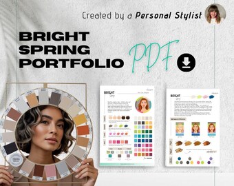 Bright Spring Digital Seasonal Color Theory Portfolio (Downloadable PDF)