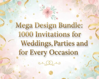 Mega Design Bundle 1000 Einladungen für Hochzeiten, Partys und für jeden Anlass