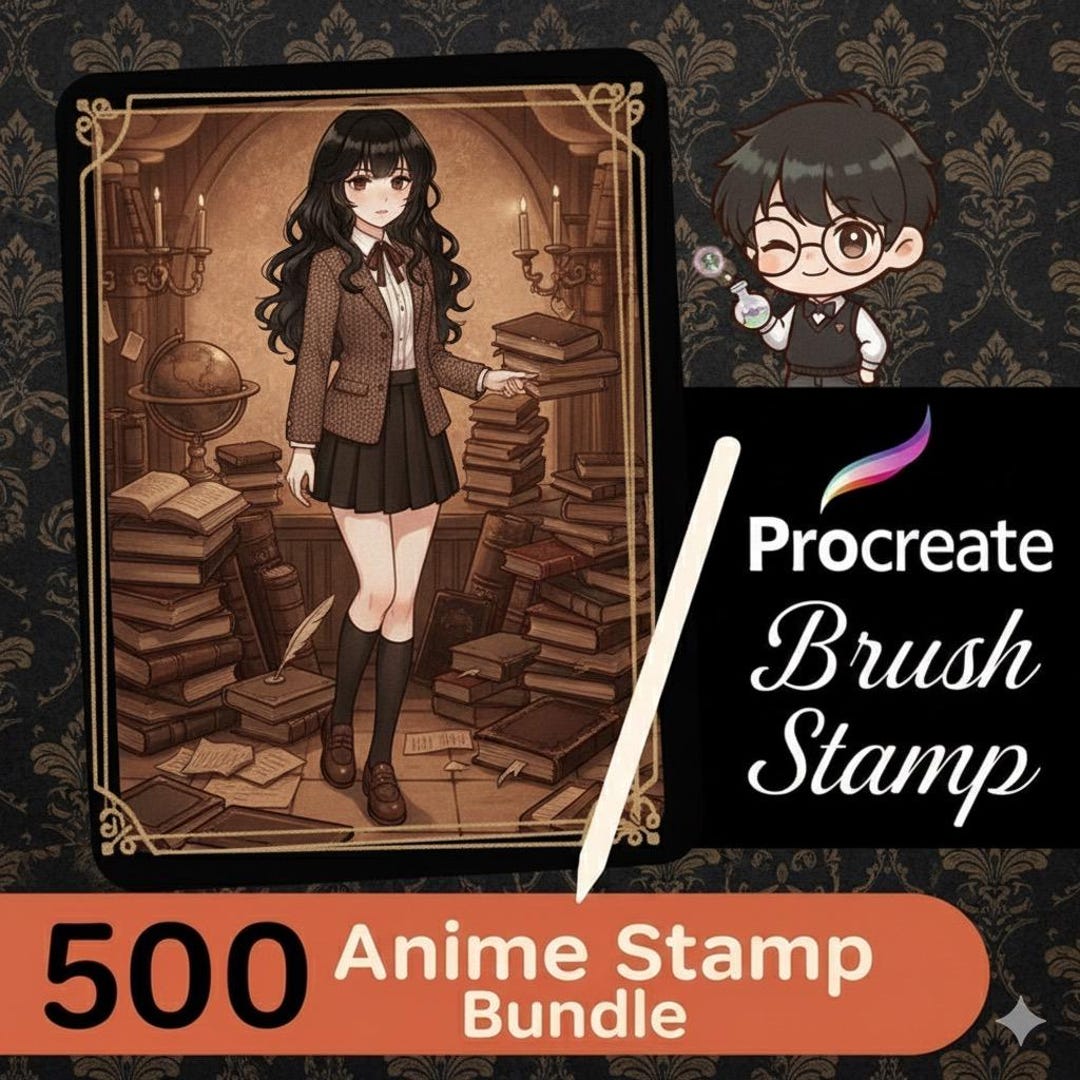 500 Ultimate Anime Stamp & Brush Pack for Procreate Manga Faces, Poses ...