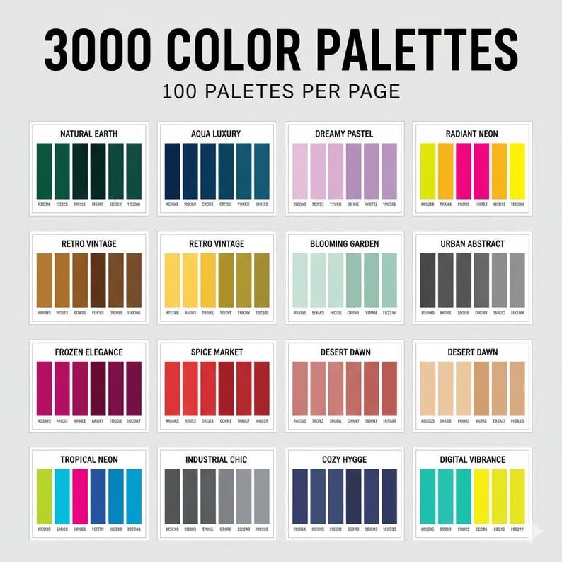 3000 Procreate Palettes & Swatches for iPad | Massive Digital Color ...