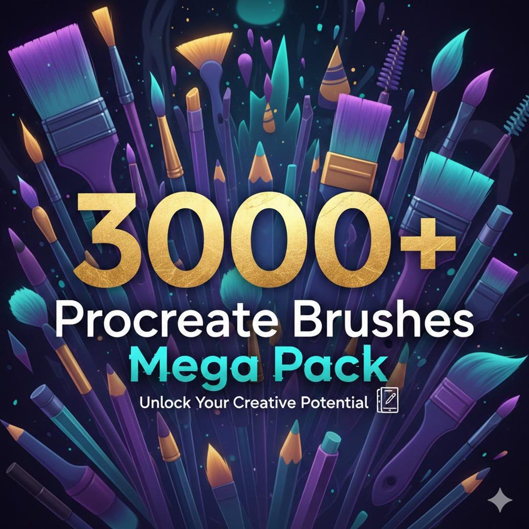 3000+ Procreate Brushes Mega Bundle | Drawing, Painting, Calligraphy ...