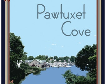Pawtuxet Cove Travel Poster