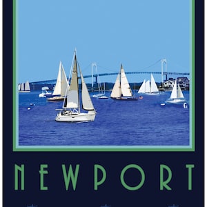 Wall Art, Newport Rhode Island Old Style Travel Poster