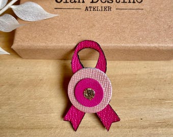 Broche Ruban Rose - Sensibilisation Cancer Du Sein - En Métal émaillé - Accessoire Vêtement, Sac - Cadeau Soutien