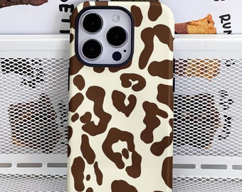 Custodia per telefono con stampa leopardata, compatibile con iPhone 17, 16, 15, 14, 13, 12, Plus, Pro Max e Samsung S25, S24, S23, S22 Ultra.