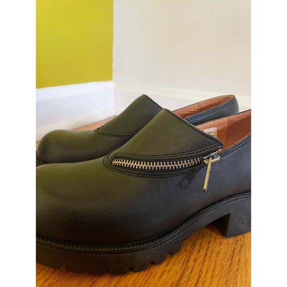 Vintage Y2K Double H Zip up Black Leather Ankle B… - image 3