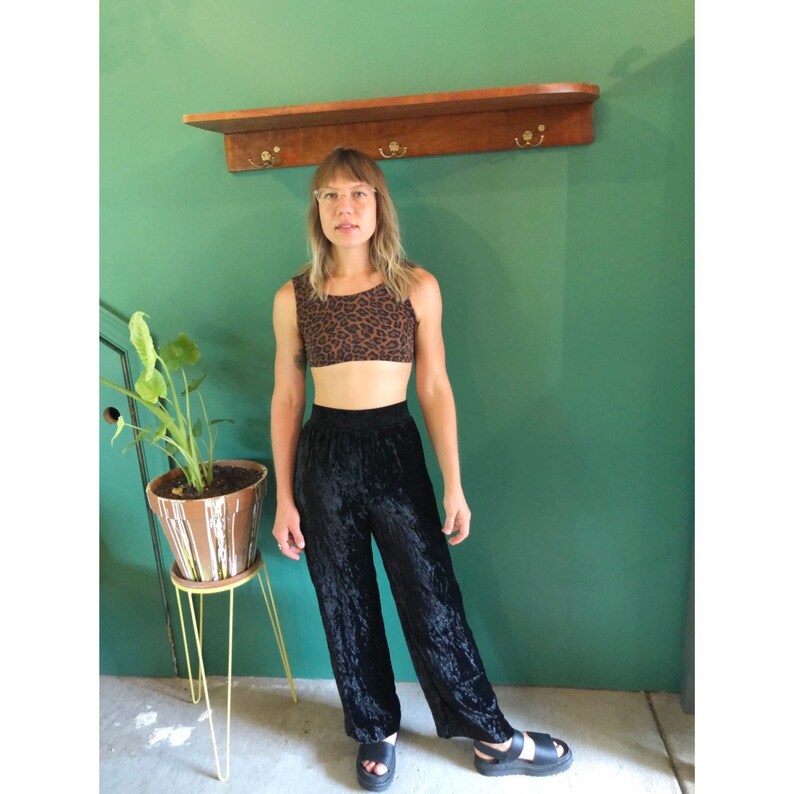 black velvet pull on pants