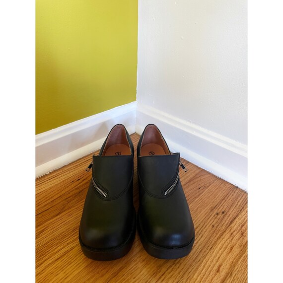 Vintage Y2K Double H Zip up Black Leather Ankle B… - image 4
