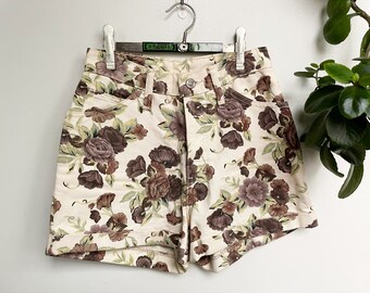 Floral Denim Shorts - Etsy