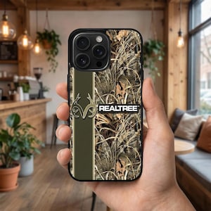 Funda para teléfono Marsh Camo Antlers / Diseño resistente para exteriores para iPhone 17, 16, 15, 14 y 13 Pro Max Plus Air, Samsung Galaxy S25, S24, S23 y S22 Ultra Edge FE