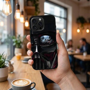 Capa para celular de ficção científica com tema de guerra | Dark Mask Reflections para iPhone 17 16 15 14 13 Pro Max Plus Air Samsung Galaxy S25 S24 S23 S22 Ultra Edge FE