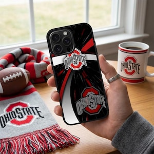 Scarlet Grey O Emblem Geschwindigkeit Burst Handytasche iPhone 17 16 15 14 Pro Max Plus Air | Samsung S25 S24 S23 Edge Ultra FE Z Fold Flip 7 6 5