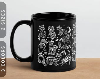Boho Raccoons Mug | Vintage Raccoon Lover Gift 11-15 oz