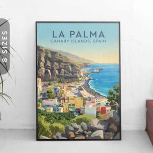 La Palma, Îles Canaries, Espagne | affiche de voyage vintage