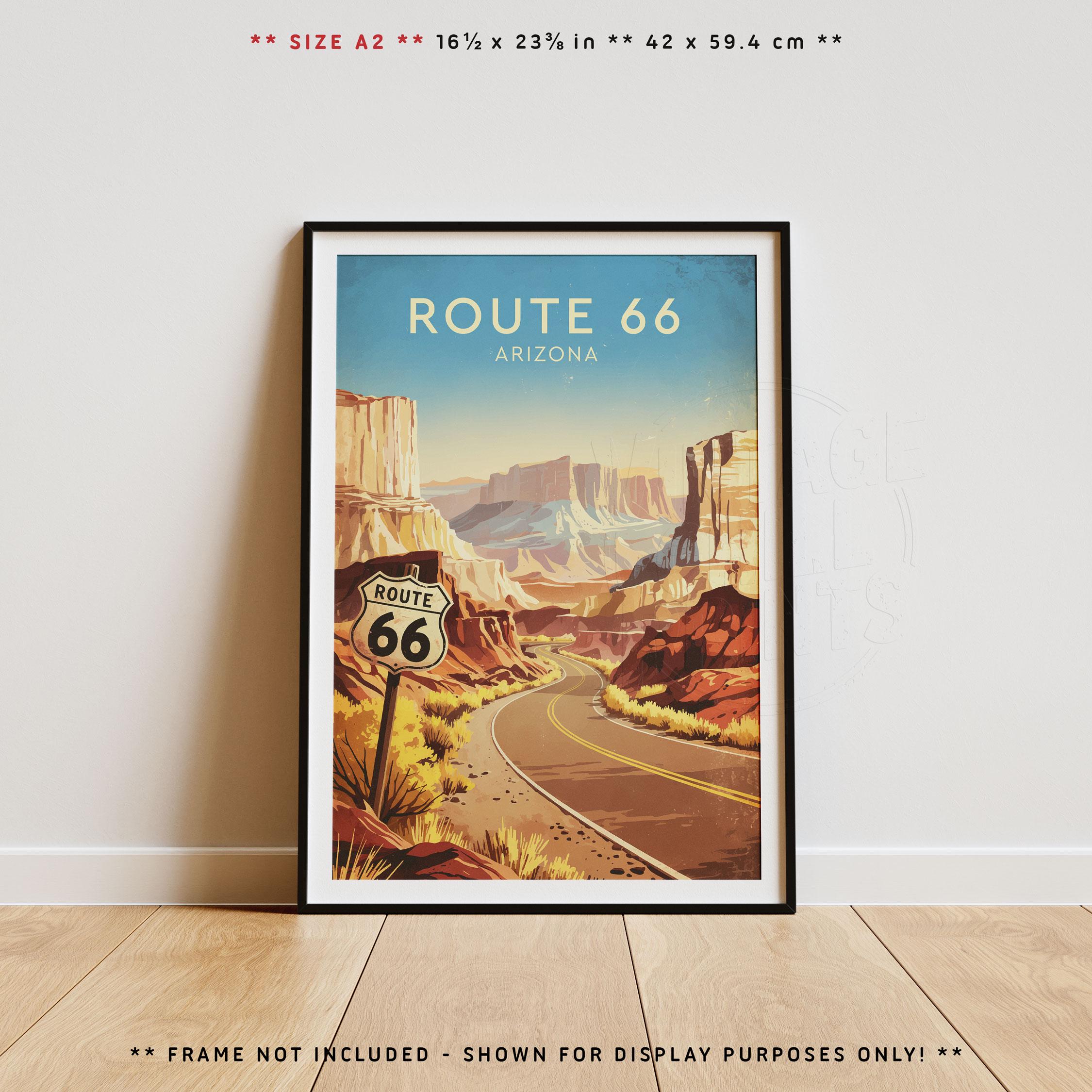 Route 66, Arizona | Vintage Travel Poster - Etsy