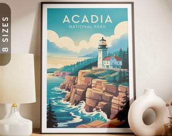 Parque Nacional Acadia / Póster de viaje vintage