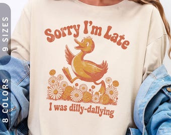 Maglietta "Sorry I Was Dilly Dalying" / Maglietta vintage per amanti delle anatre XS-5X