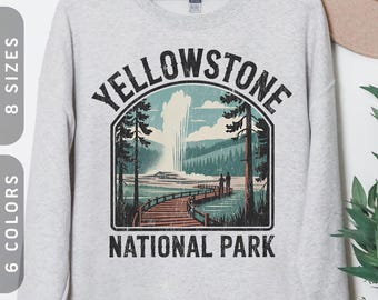 Yellowstone National Park Sweatshirt | Vintage Nature Lover Sweater S-5X