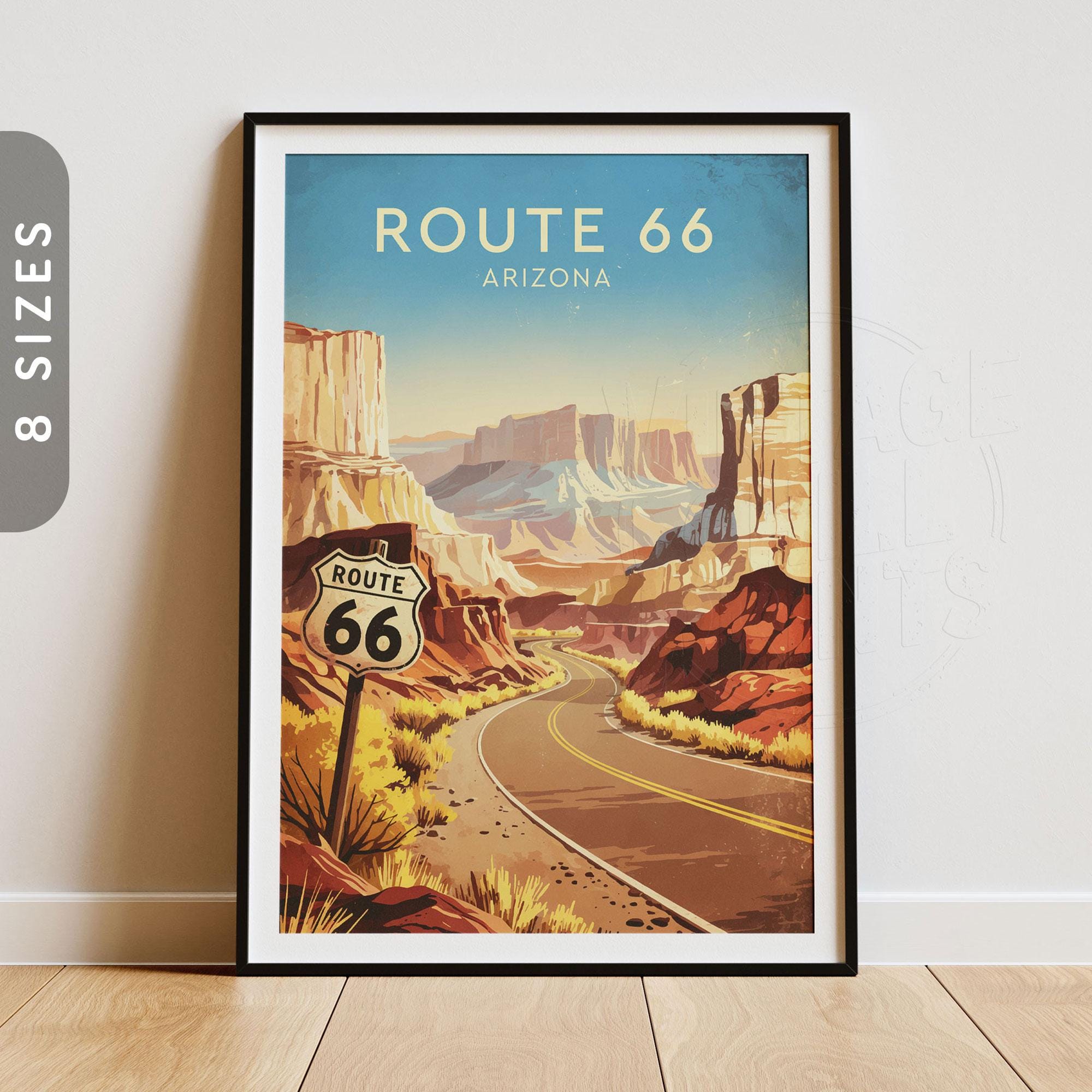 Route 66, Arizona | Vintage Travel Poster - Etsy