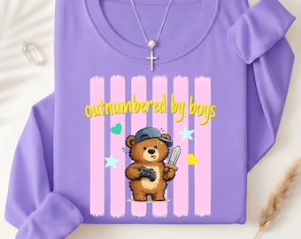 Camiseta divertida de mamá de niño con oso, camiseta de mamá de niño, regalo para mamá de niño, regalo del Día de la Madre para mamá de niño, linda camiseta de mamá de niño