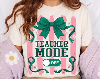 Modo profesor desactivado PNG, último día de clases a rayas PNG, diseño de sublimación de clase terminada, diseño de camiseta de verano para profesores, se acabaron las clases PNG