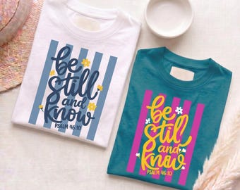 Be Still and Know PNG, Faith PNG, Religious PNG, Spring Whimsy Png, Girly Png, Stripes Png, Dainty Png, Coquette Png, Love Like Jesus Png