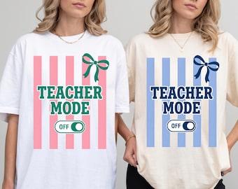 Modo profesor desactivado PNG, último día de clases a rayas PNG, diseño de sublimación de clase terminada, diseño de camiseta de verano para profesores, se acabaron las clases PNG