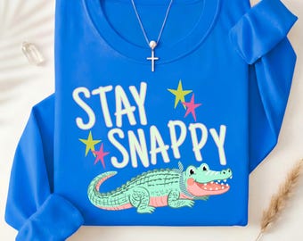 Caimán PNG, Stay Snappy PNG, Tendencias PNG, Caimán PNG, Viral PNG, Chica PNG, Boutique PNG, Camiseta gráfica PNG, Más tarde Caimán PNG