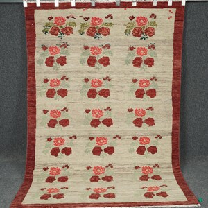 Tappeto turco vintage 4,7x6,9 piedi – Tappeto in lana tessuto a mano dall&#39;Anatolia – Autentico tappeto turco invecchiato per soggiorno o camera da letto