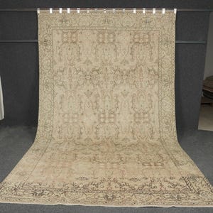7&#39; 6&quot; x 12&#39; 0&quot; Large Handwoven Turkish Wool Rug - Vintage Anatolian Oriental Area Carpet - Oversized Authentic Traditional Living Room Rug
