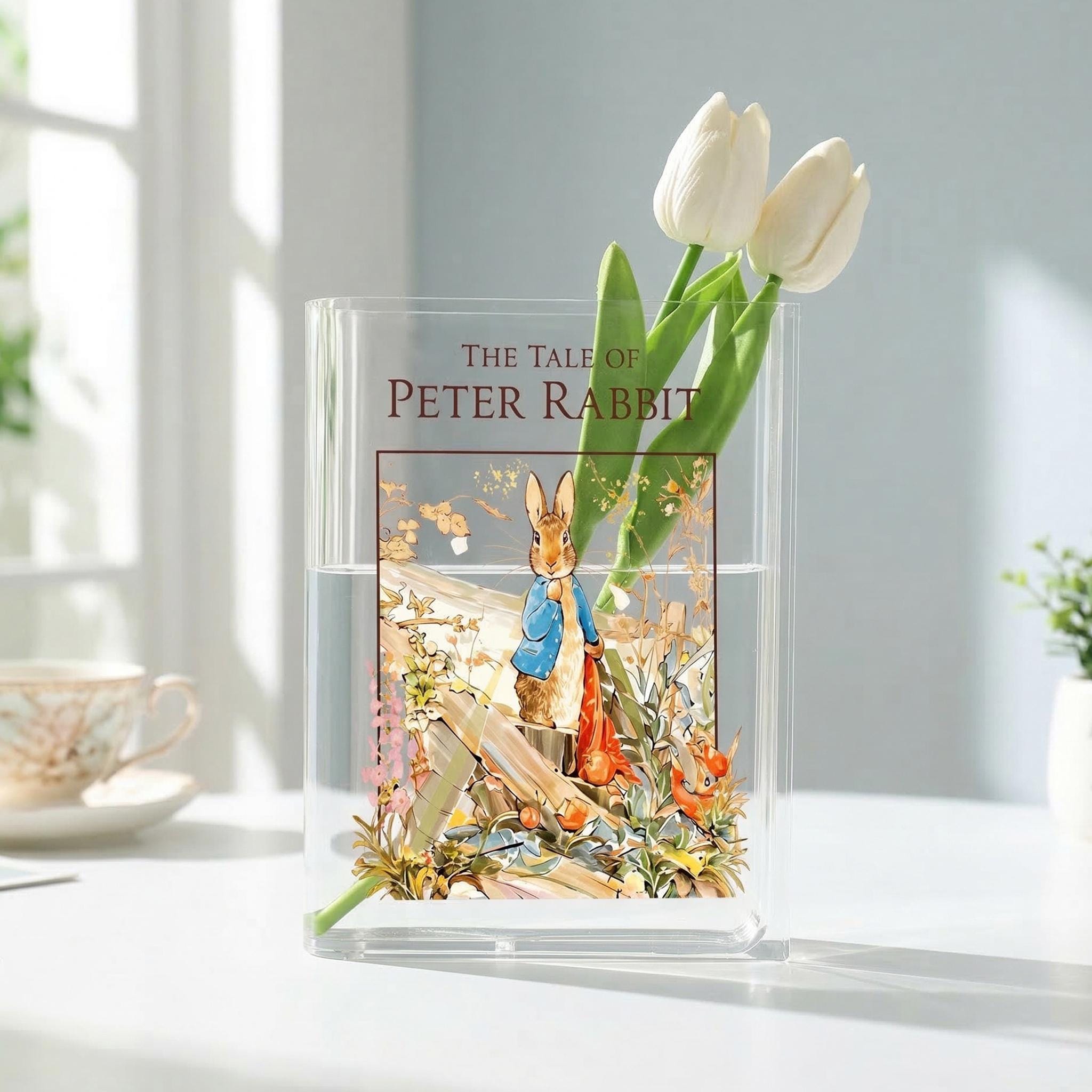 Peter Rabbit Vases Peter Rabbit Acrylic Book Vase, Beatrix Potter Bookish Vase, Classic ...
