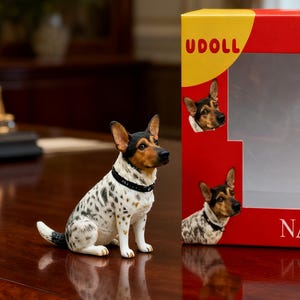 custom dog bobblehead with sound, custom pet figurine with voice, Custom dog figure,  personalized cake topper dog figurine, pet gift