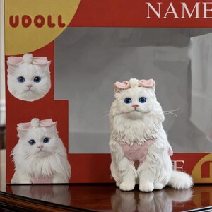 custom cat bobblehead, custom pet figurine, custom cat figure, personalized cake topper cat figurine, custom pet portrait statuette