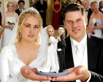 Figuras 3D boda personalizadas, Estatuas de pareja 3D, Muñecos Figuras para pastel de boda personalizado, Regalos de matrimonio, compromiso