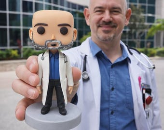 Custom Doctor Gift mini figure from Photo for Appreciation – Personalized Nurse Figurine Gift for Dentist, Medical, Thank you