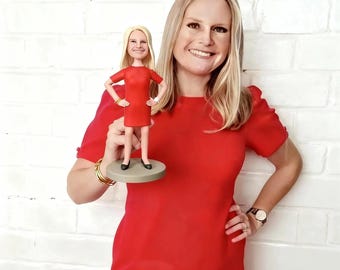 Custom Bobblehead for Her from Photo, Personalized Female Figurine Gift
